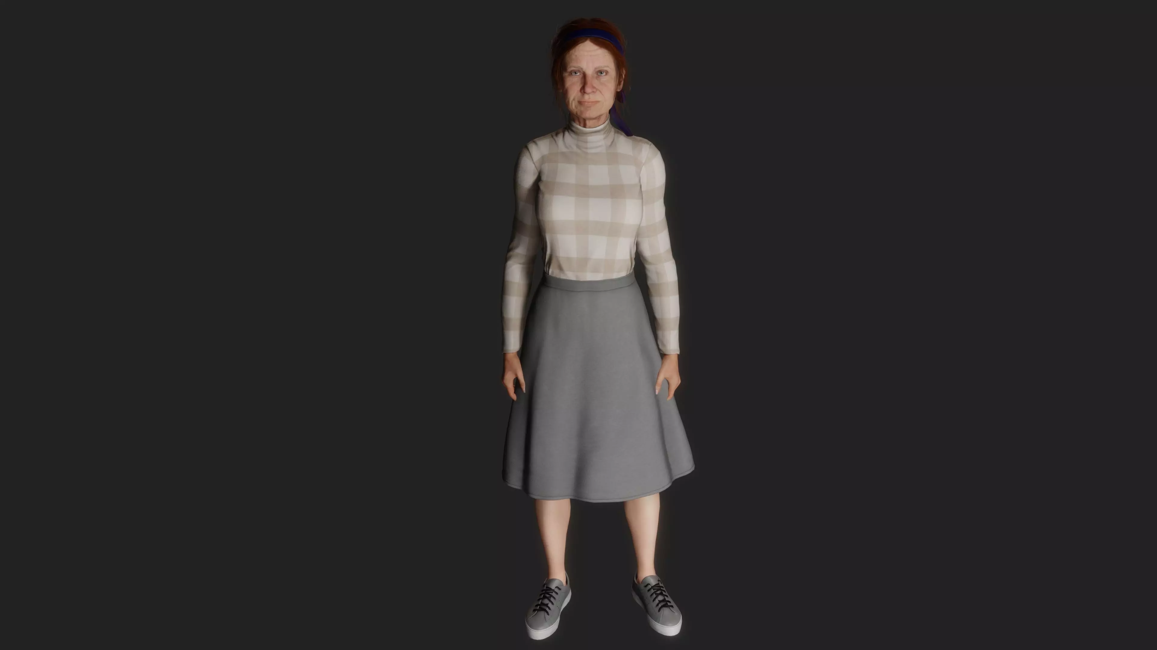 Woman looking older than her age 3D model