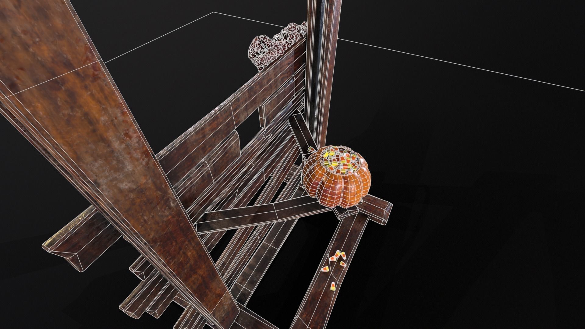 Bloody Halloween Guillotine Low-poly 3D model_23