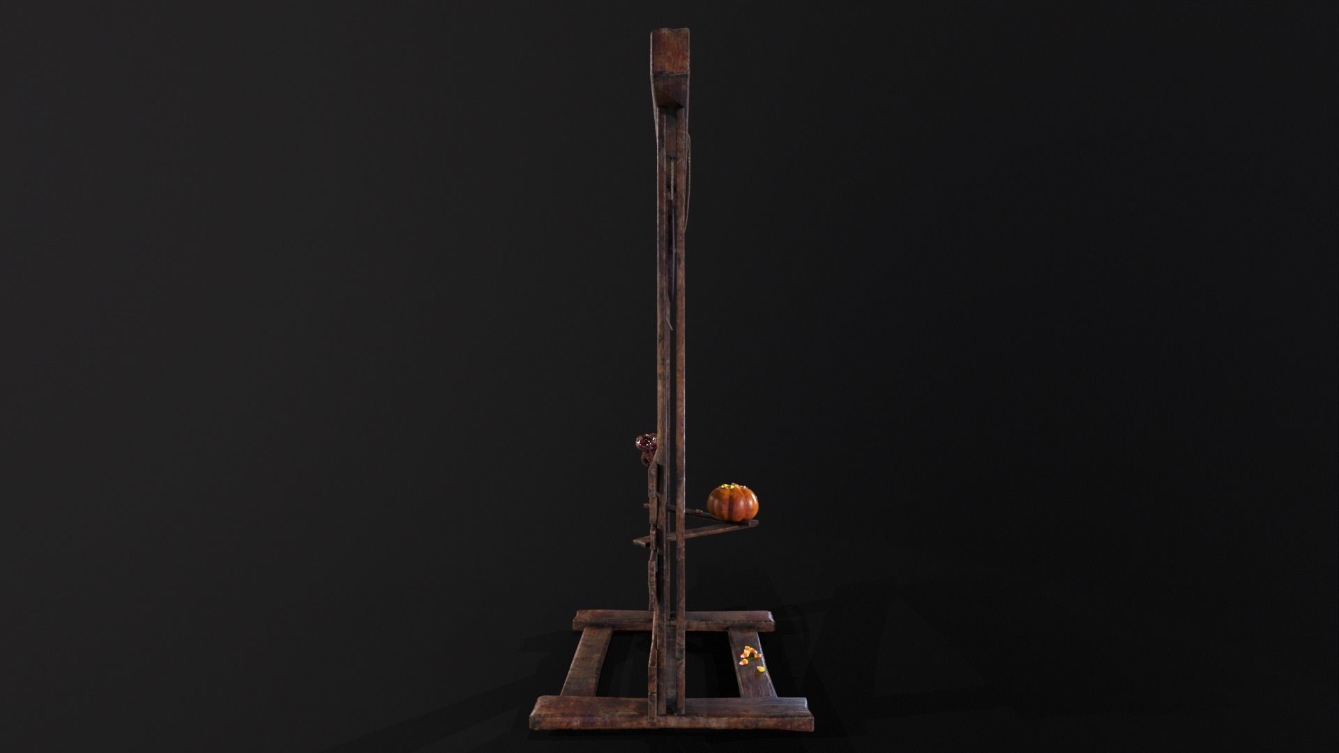 Bloody Halloween Guillotine Low-poly 3D model_8