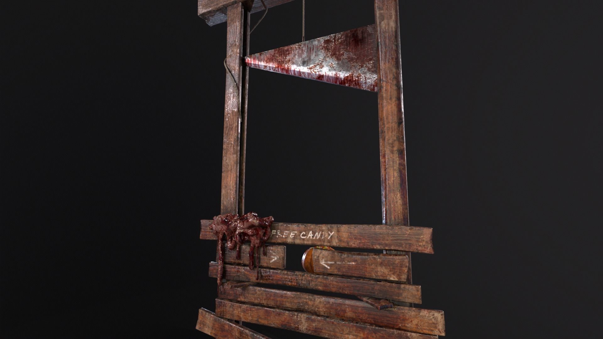 Bloody Halloween Guillotine Low-poly 3D model_18