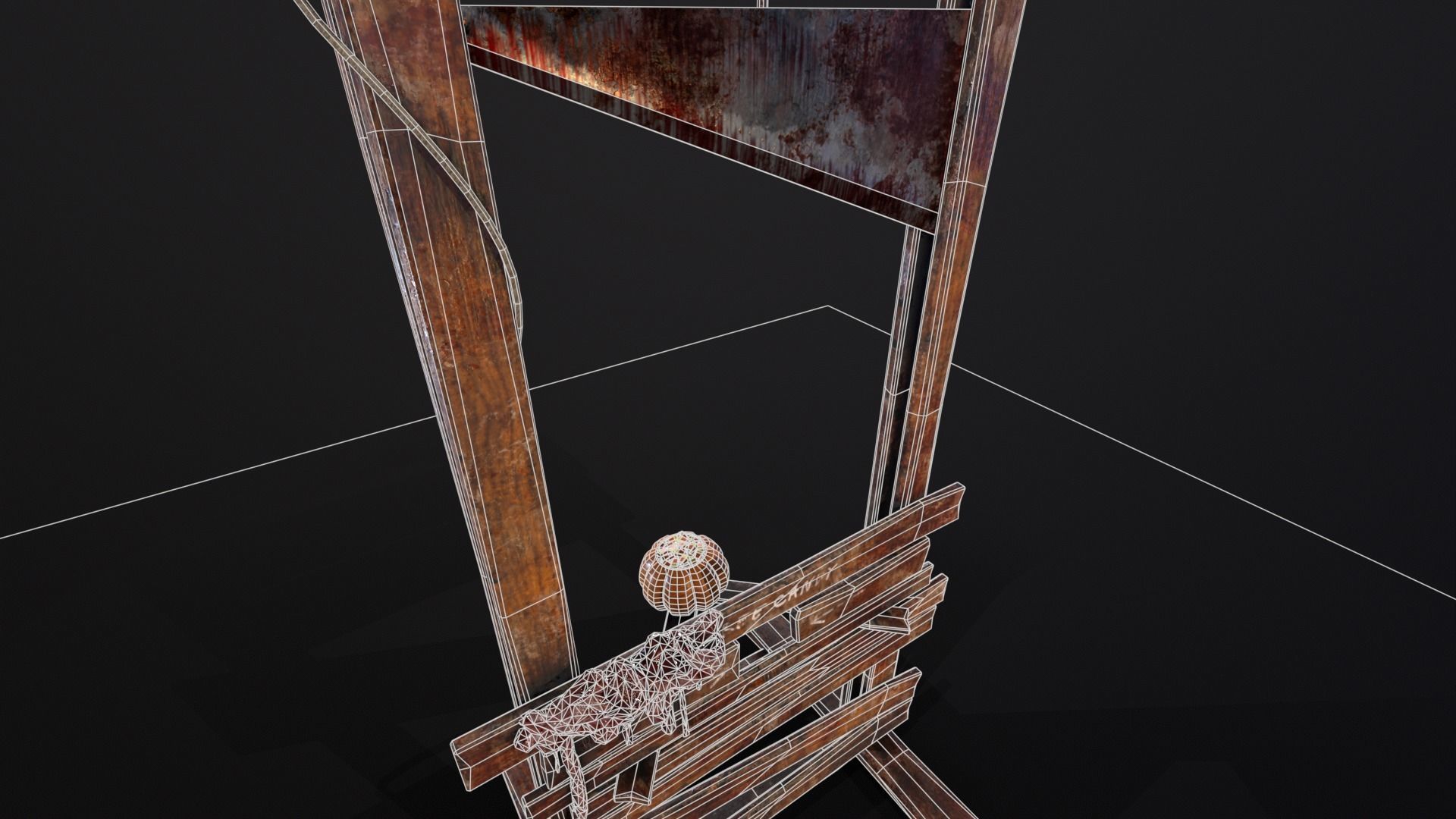 Bloody Halloween Guillotine Low-poly 3D model_27