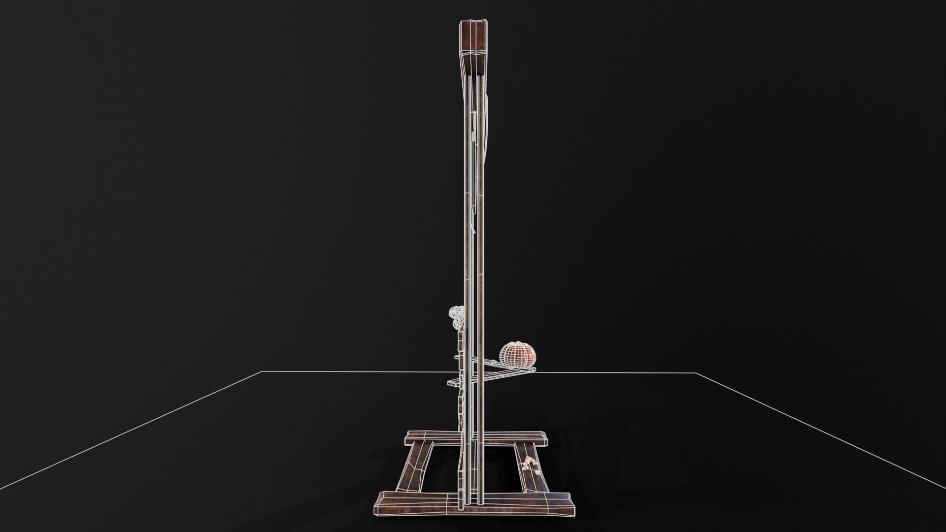 Bloody Halloween Guillotine Low-poly 3D model_9