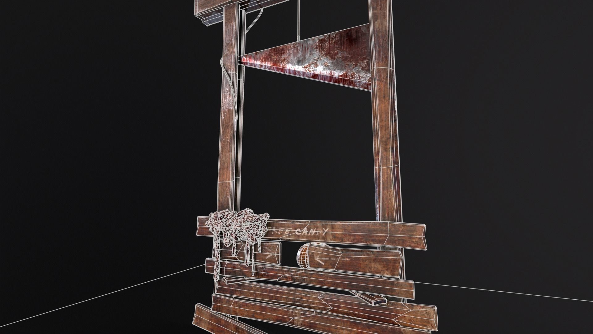 Bloody Halloween Guillotine Low-poly 3D model_19