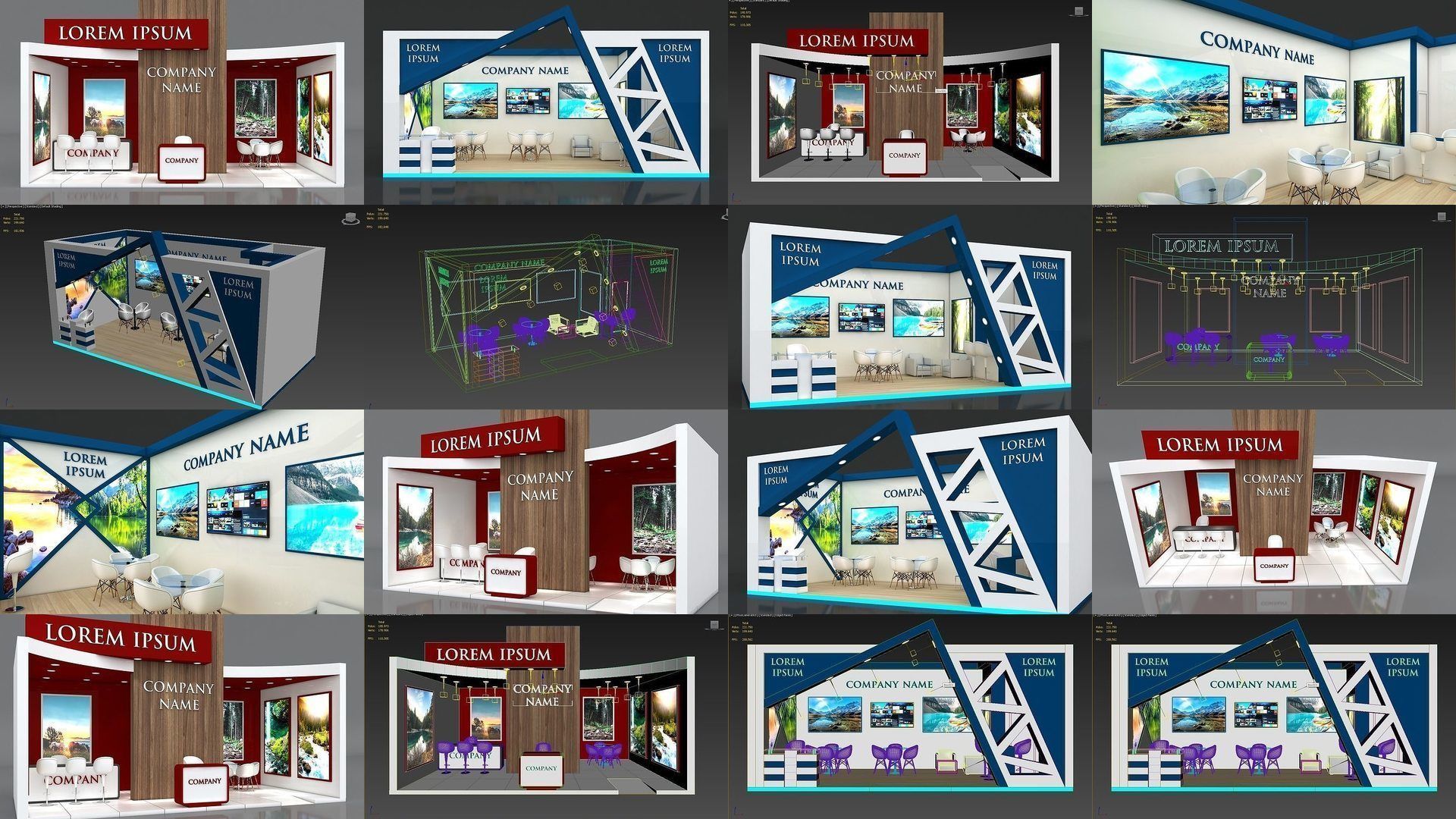 50 Exhibition Stand Stall Booth 50 3D model  3D Model Collection_10