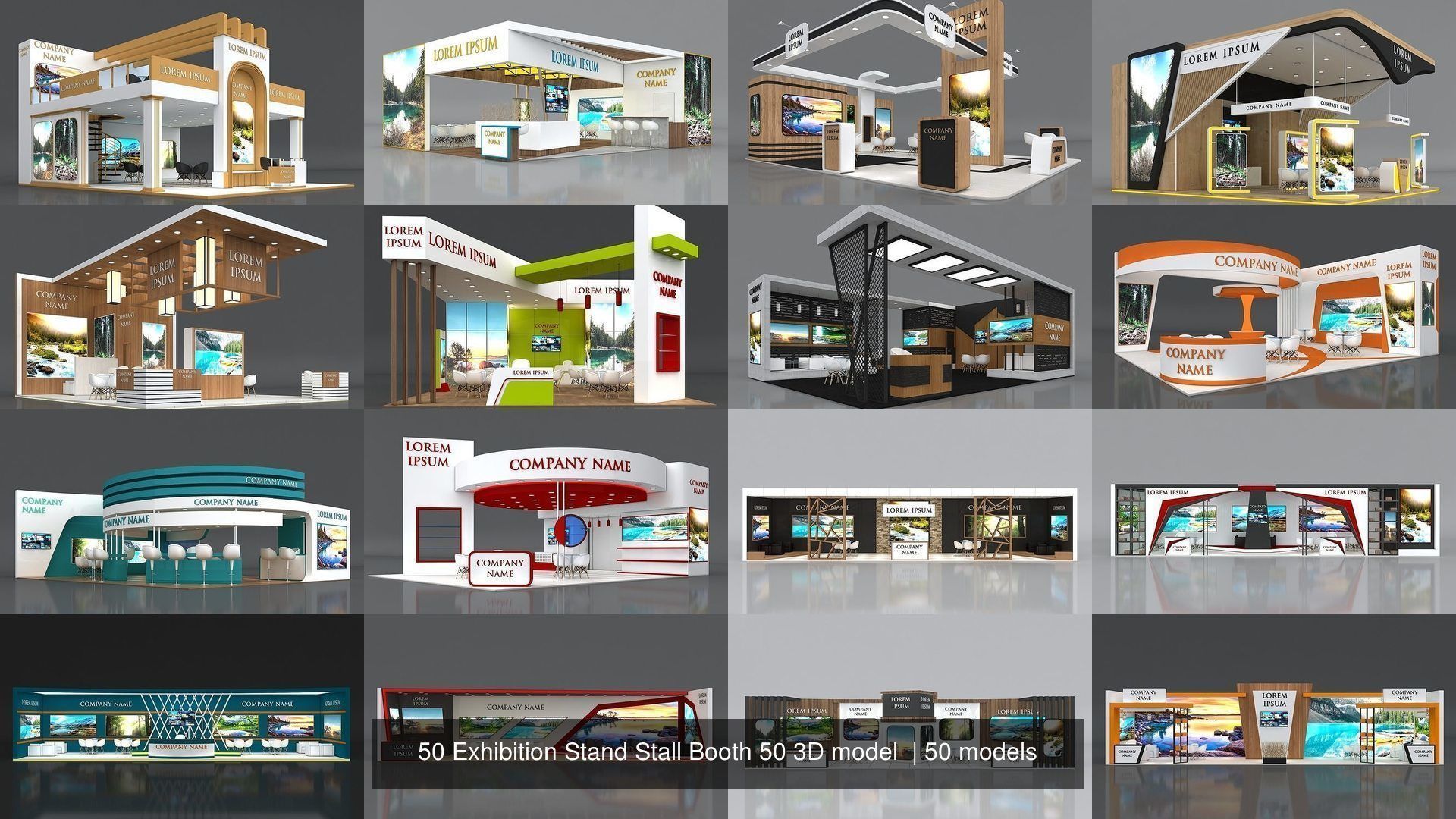 50 Exhibition Stand Stall Booth 50 3D model  3D Model Collection_2
