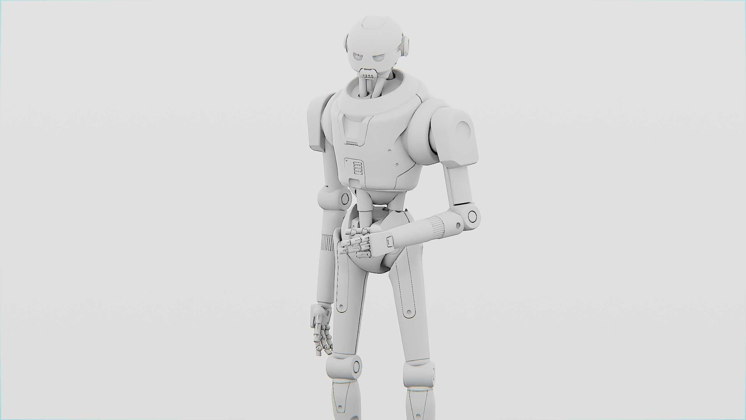 IMPERIAL PROTOCOL DROID V-2   RIGGED 3D model_32