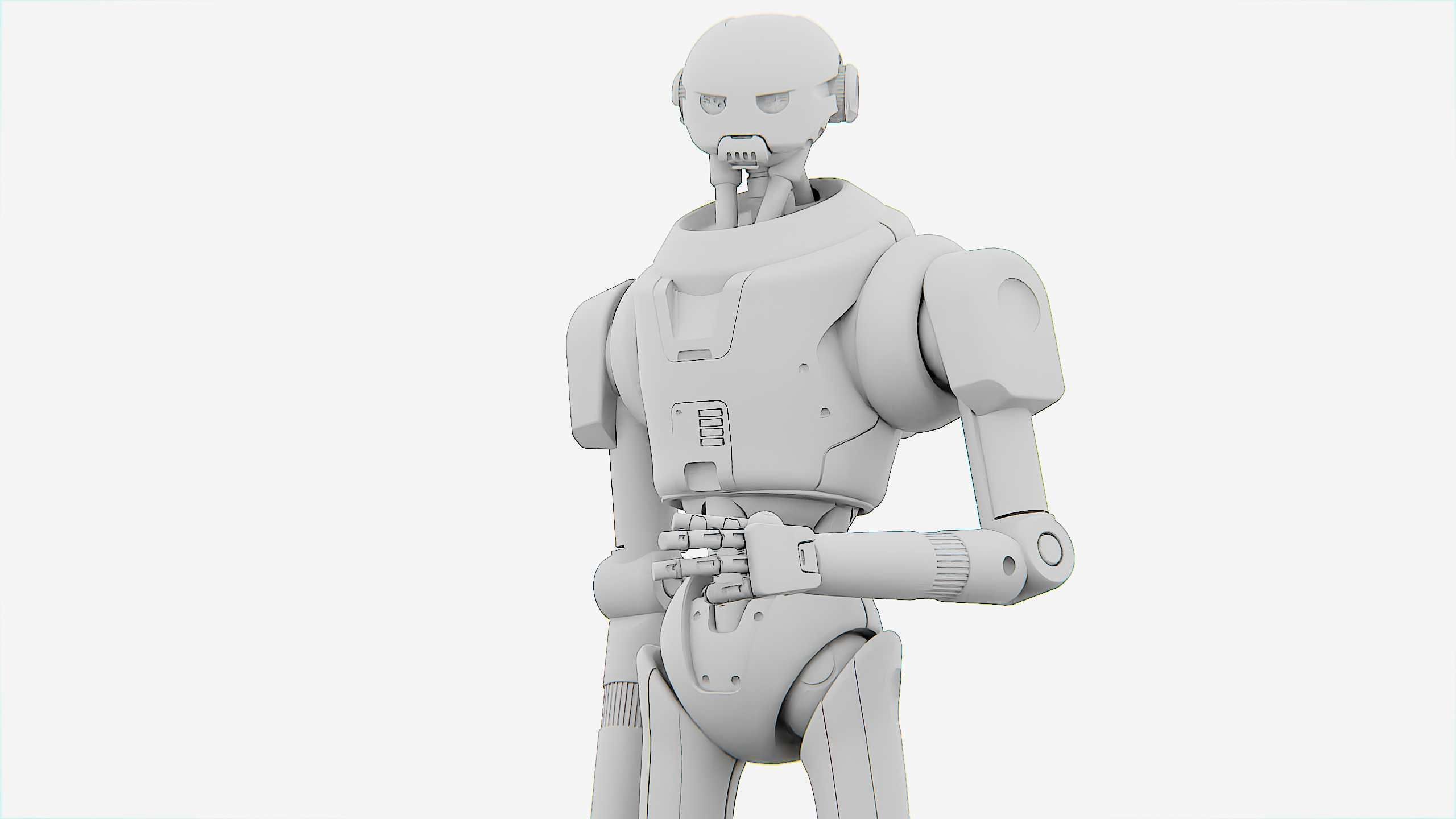 IMPERIAL PROTOCOL DROID V-2   RIGGED 3D model_30