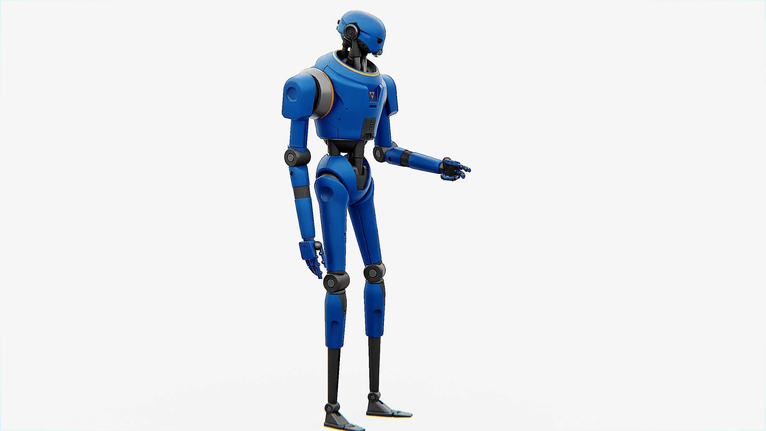IMPERIAL PROTOCOL DROID V-2   RIGGED 3D model_4
