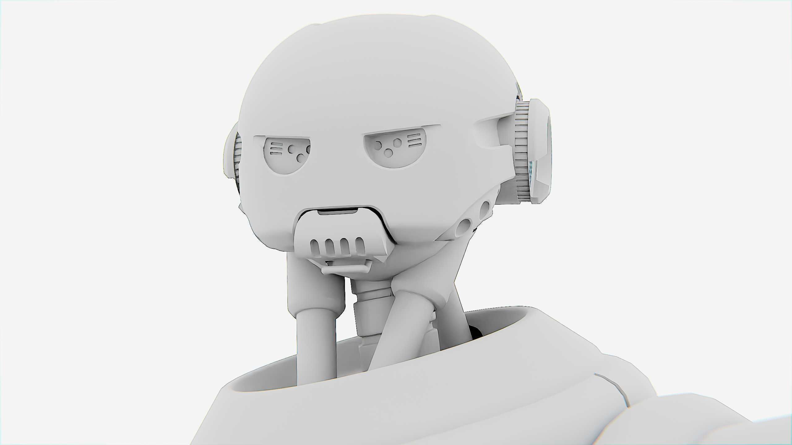 IMPERIAL PROTOCOL DROID V-2   RIGGED 3D model_31