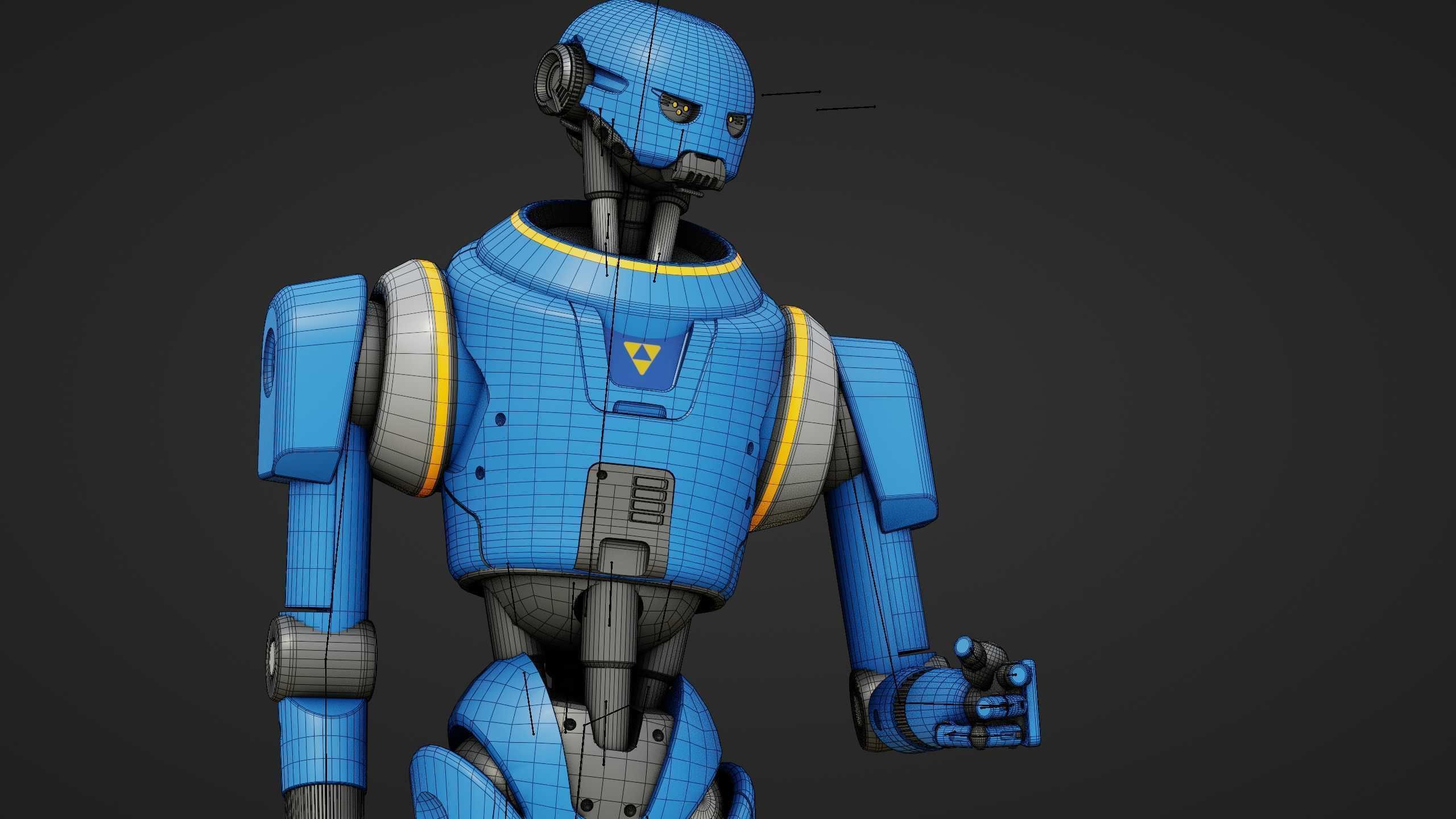 IMPERIAL PROTOCOL DROID V-2   RIGGED 3D model_36
