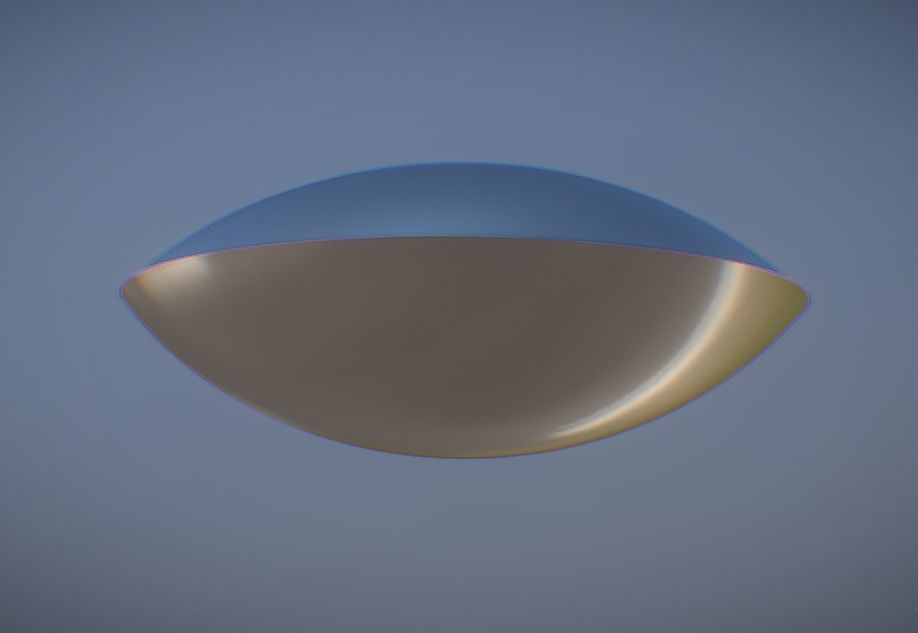 Classical flying saucer UFO Low-poly 3D model_2