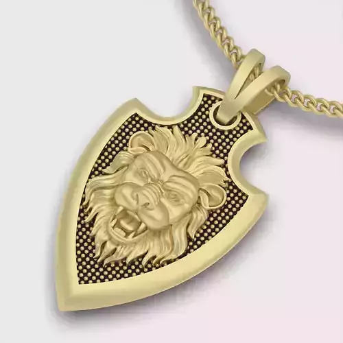 Lion pendant silver gold jewelry 3D printable model