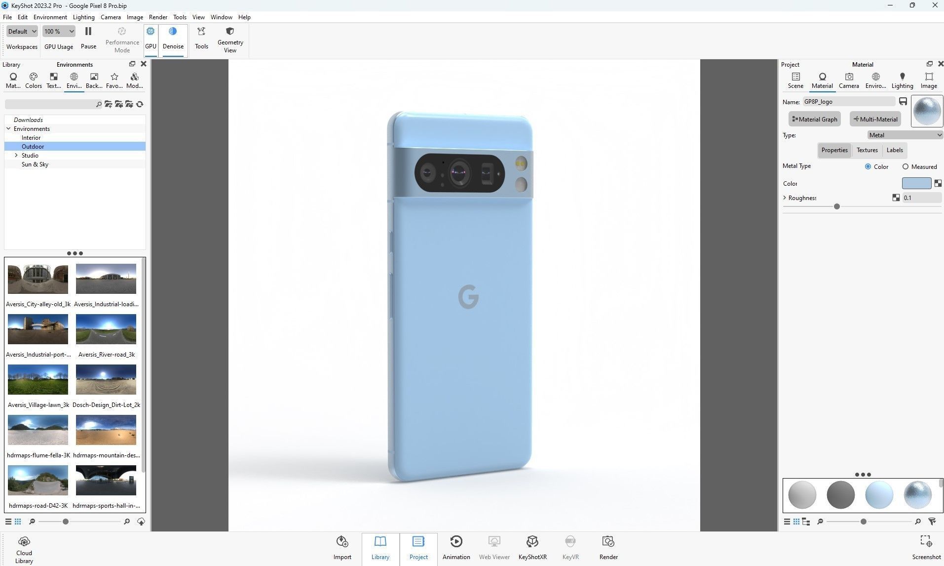 Google Pixel 8 Pro Bay Low-poly 3D model_30