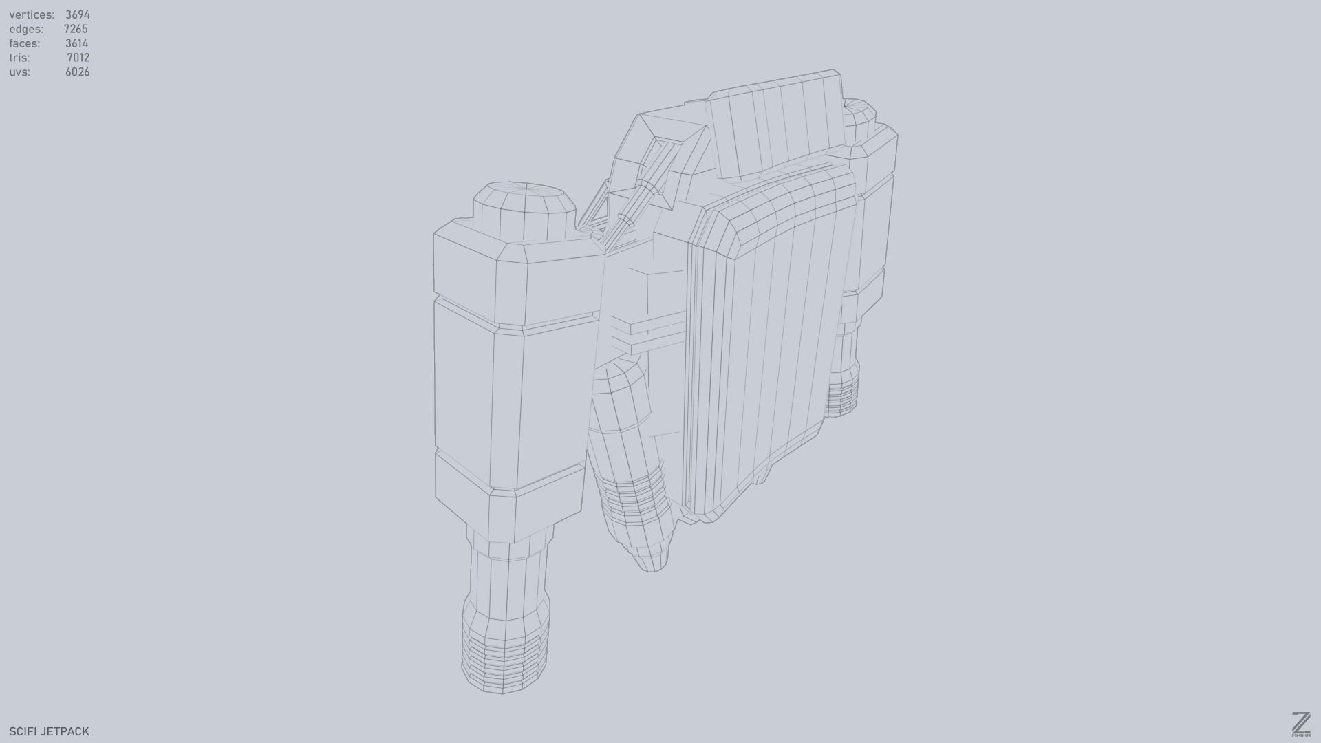 Scifi Jetpack Low-poly 3D model_11