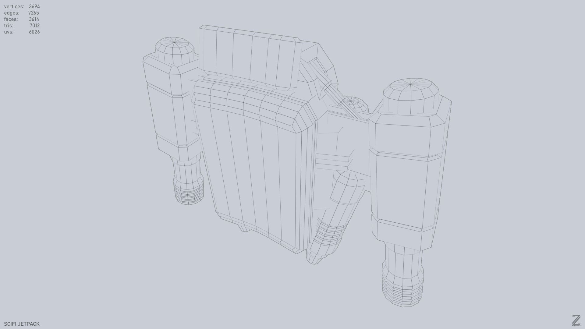 Scifi Jetpack Low-poly 3D model_13