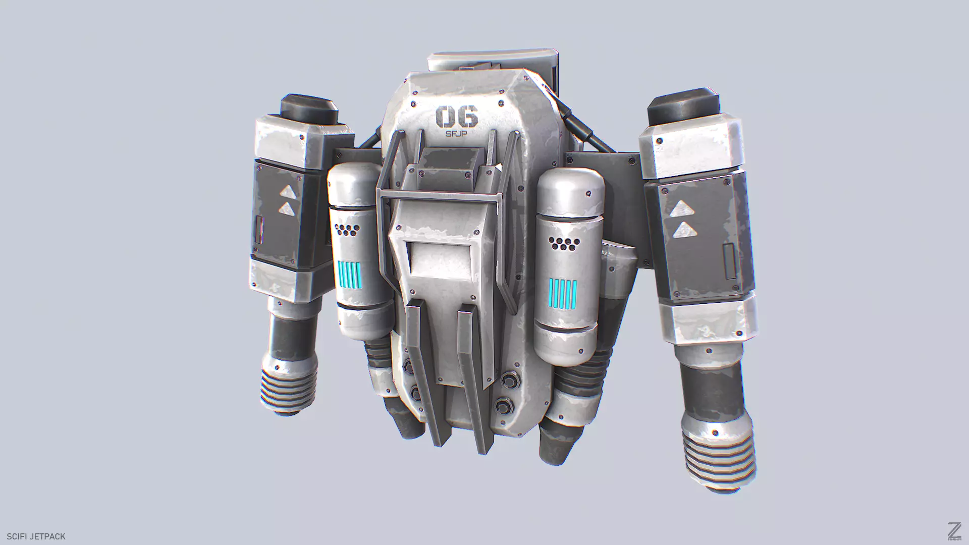 Scifi Jetpack Low-poly 3D model_0