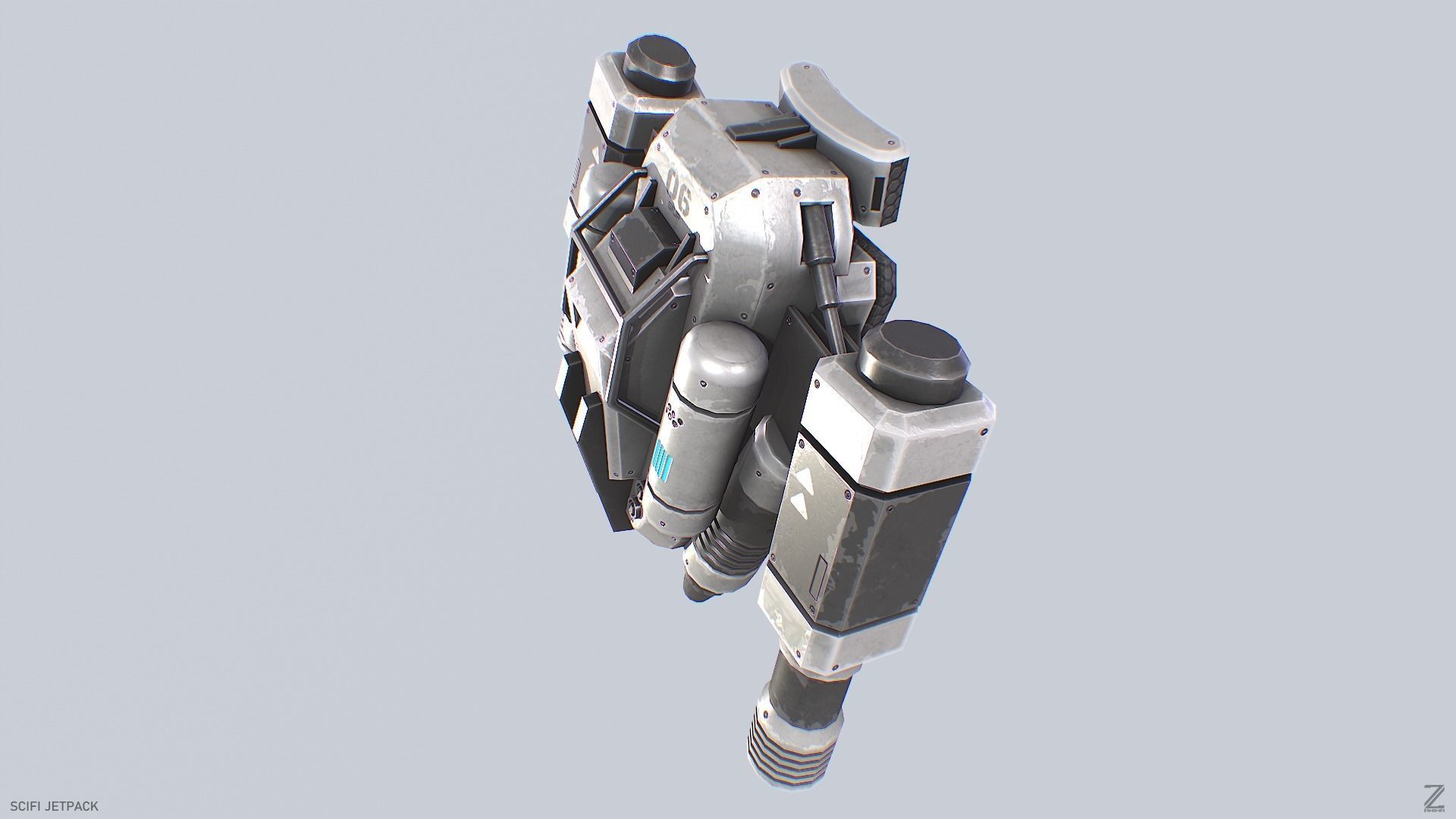 Scifi Jetpack Low-poly 3D model_4