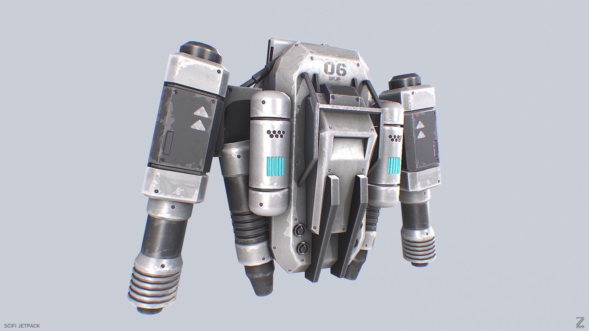 Scifi Jetpack Low-poly 3D model_7