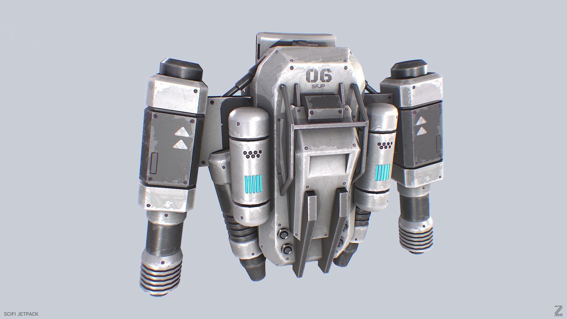 Scifi Jetpack Low-poly 3D model_1