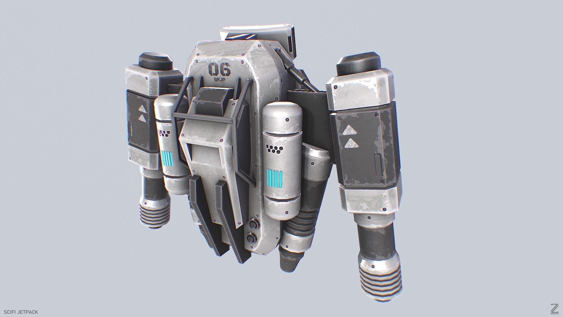Scifi Jetpack Low-poly 3D model_3