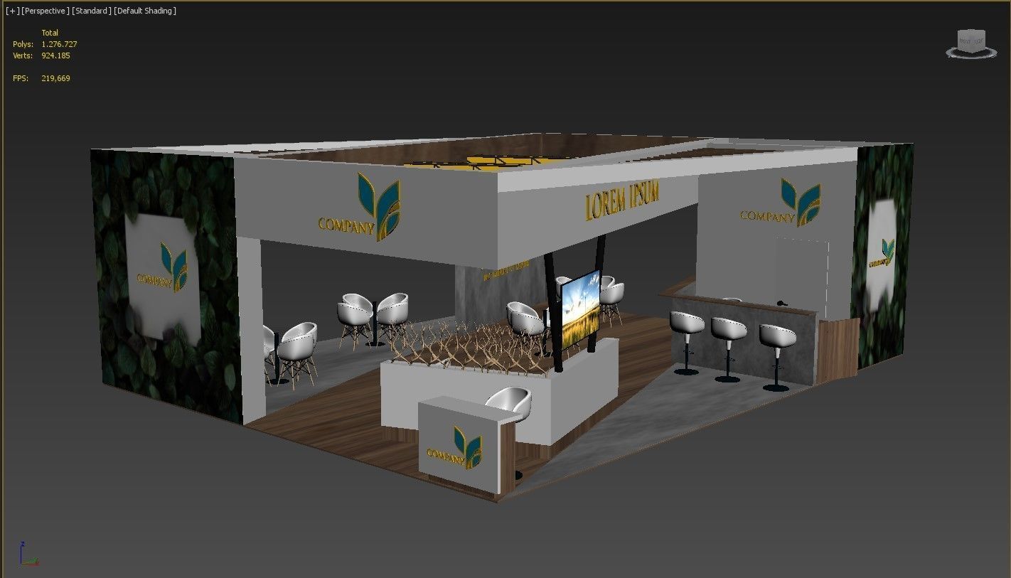 Exhibition Booth Stand Stall 8x10m Height 350 cm 4 Side Open 3D model_7