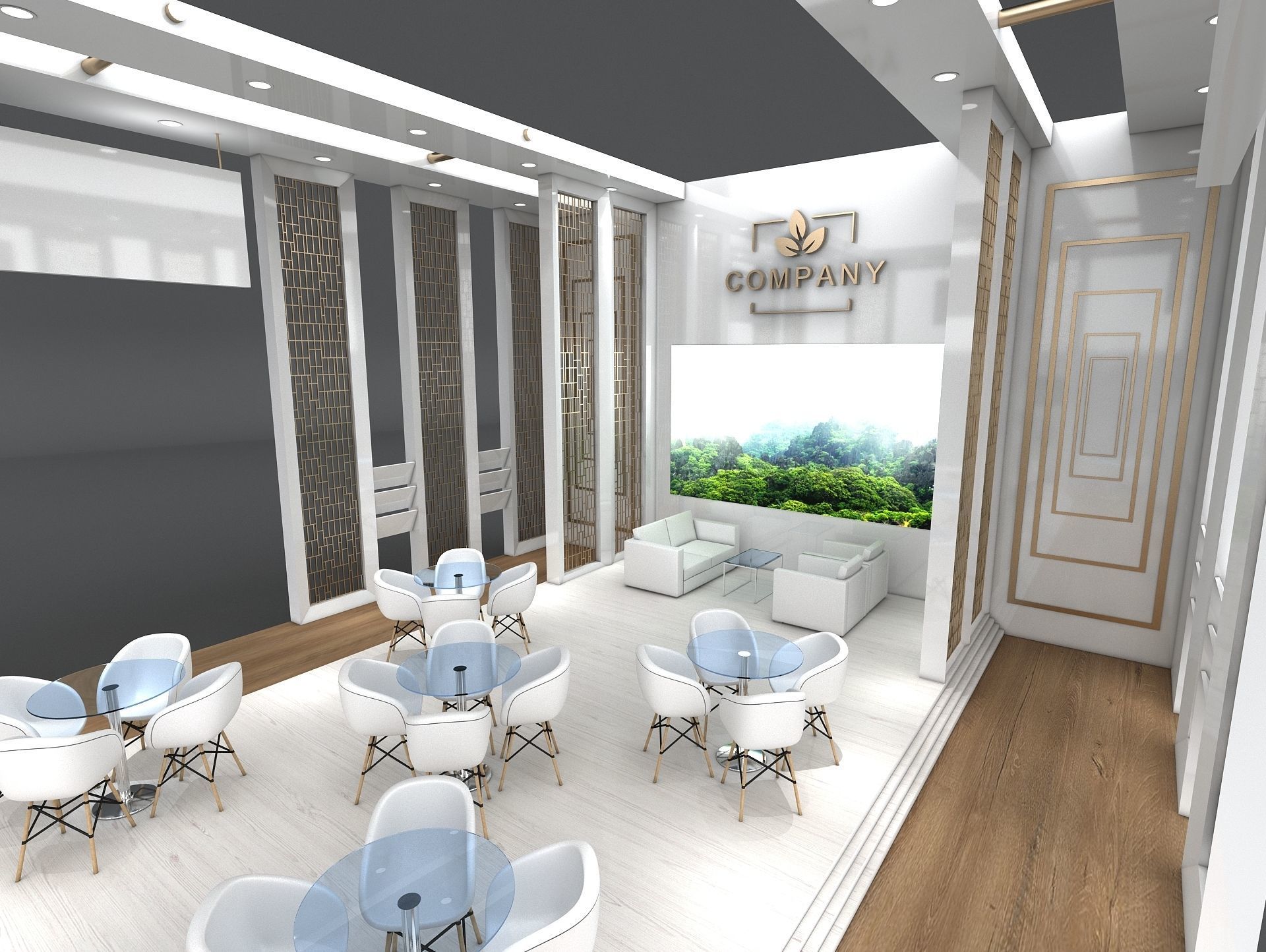 Exhibition Booth Stand Stall 10x8m Height 500 cm 3 Side Open 3D model_7