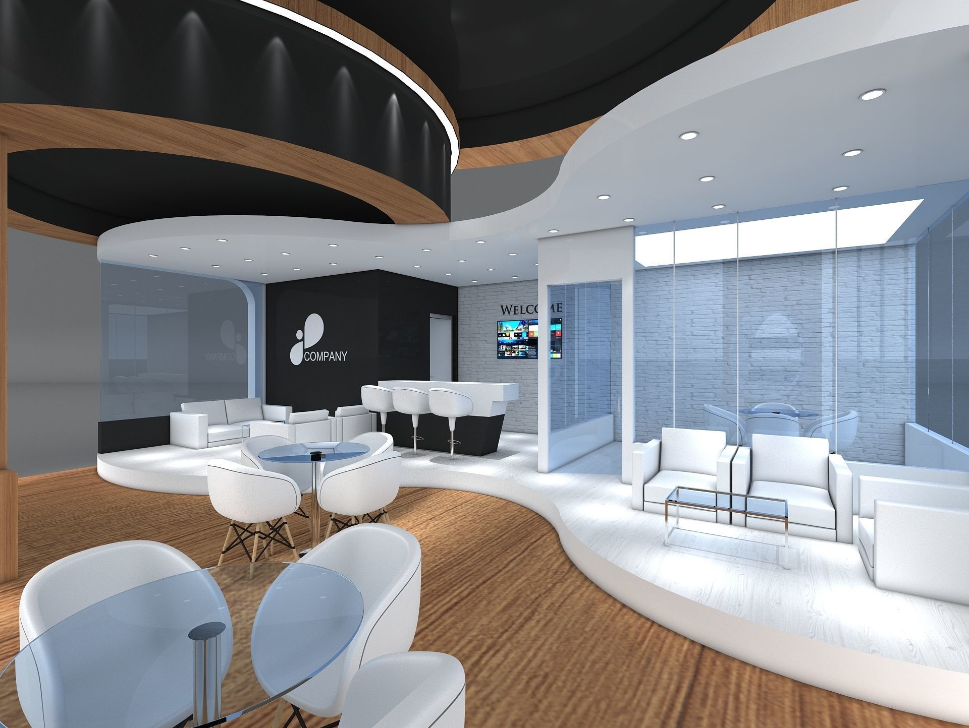 3D Exhibition Booth Stand Stall 9x9m Height 500 cm 3 Side Open 3D model_6