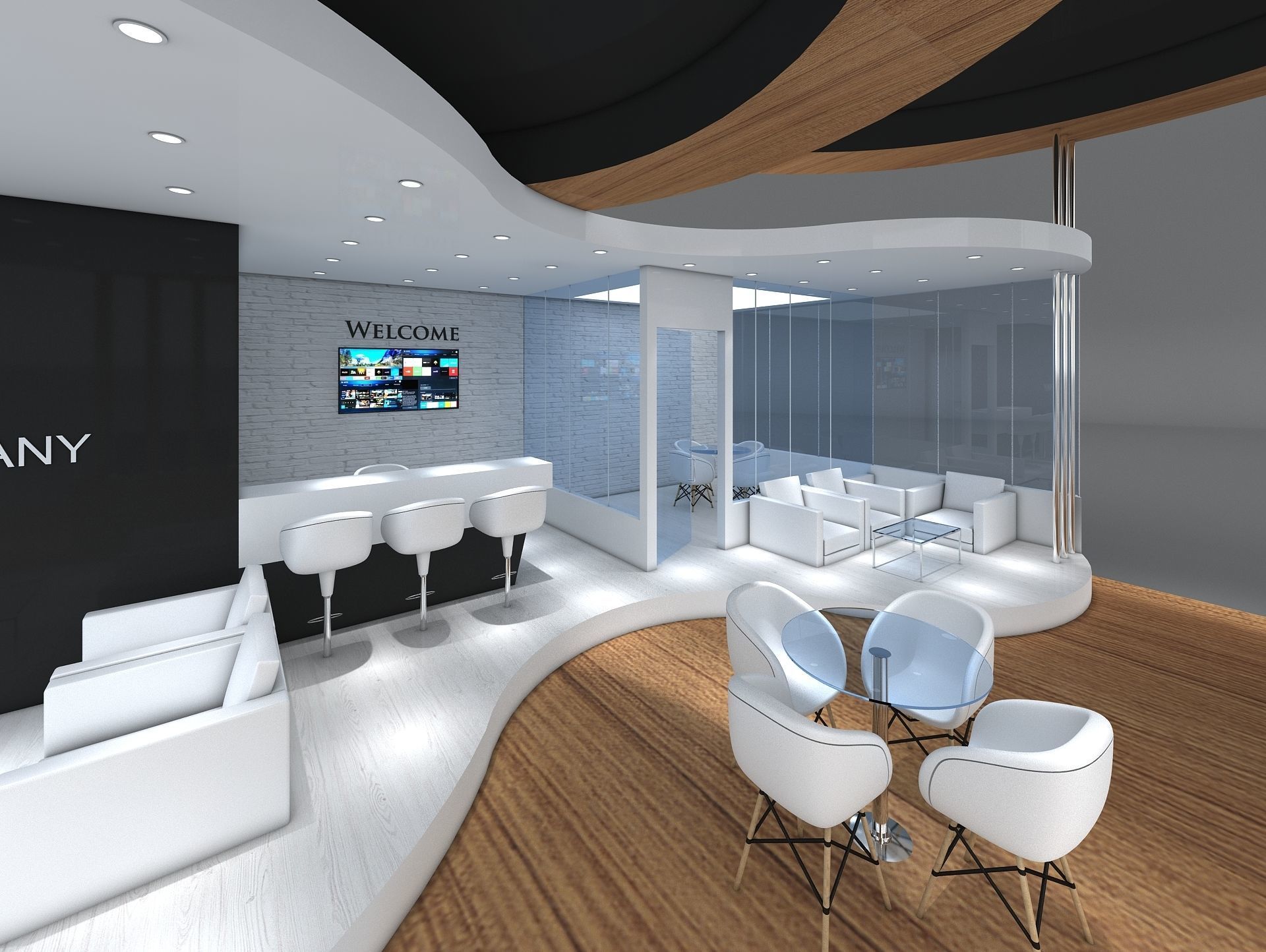 3D Exhibition Booth Stand Stall 9x9m Height 500 cm 3 Side Open 3D model_5