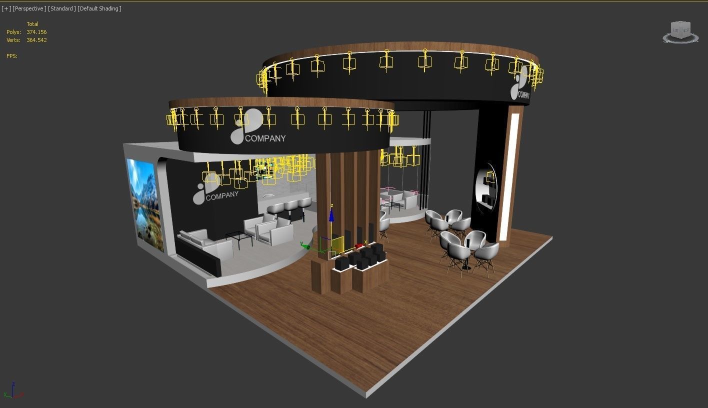 3D Exhibition Booth Stand Stall 9x9m Height 500 cm 3 Side Open 3D model_8