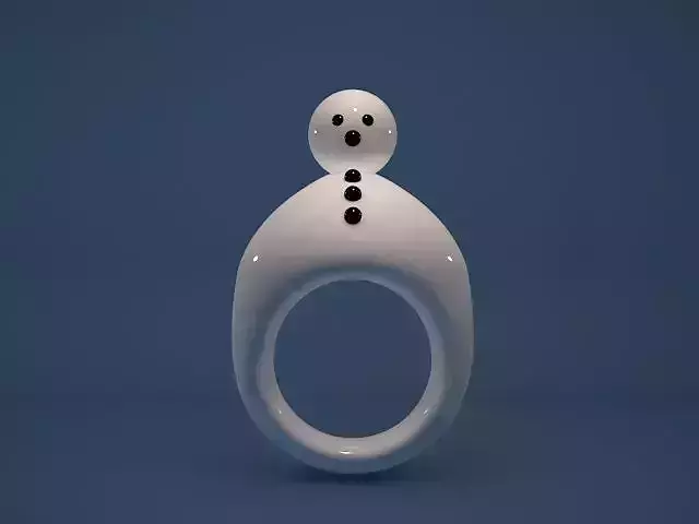 snow man ring 3D print model