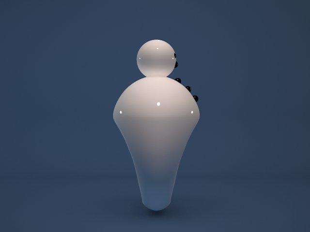 snow man ring 3D print model_1