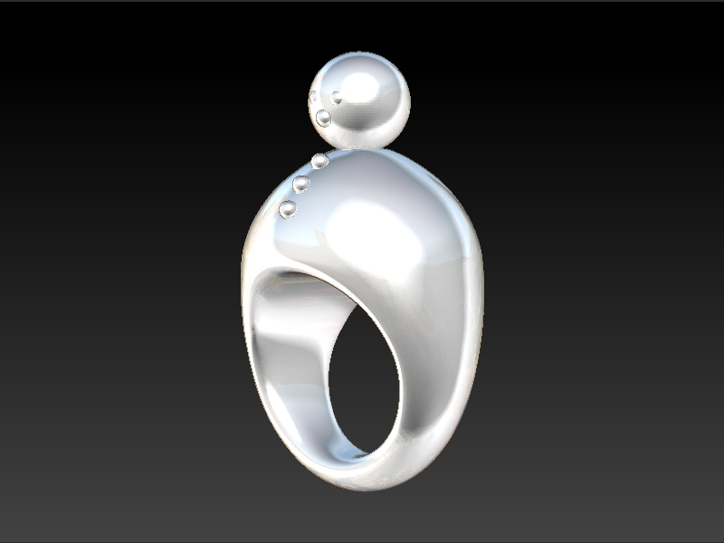 snow man ring 3D print model_3