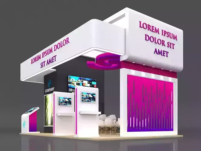 Exhibition Stand Booth Stall 8x5m Height 500cm 4 Side Open