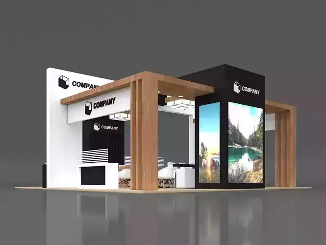 Exhibition Stand Booth Stall 10x10m Height 500cm 4 Side Open
