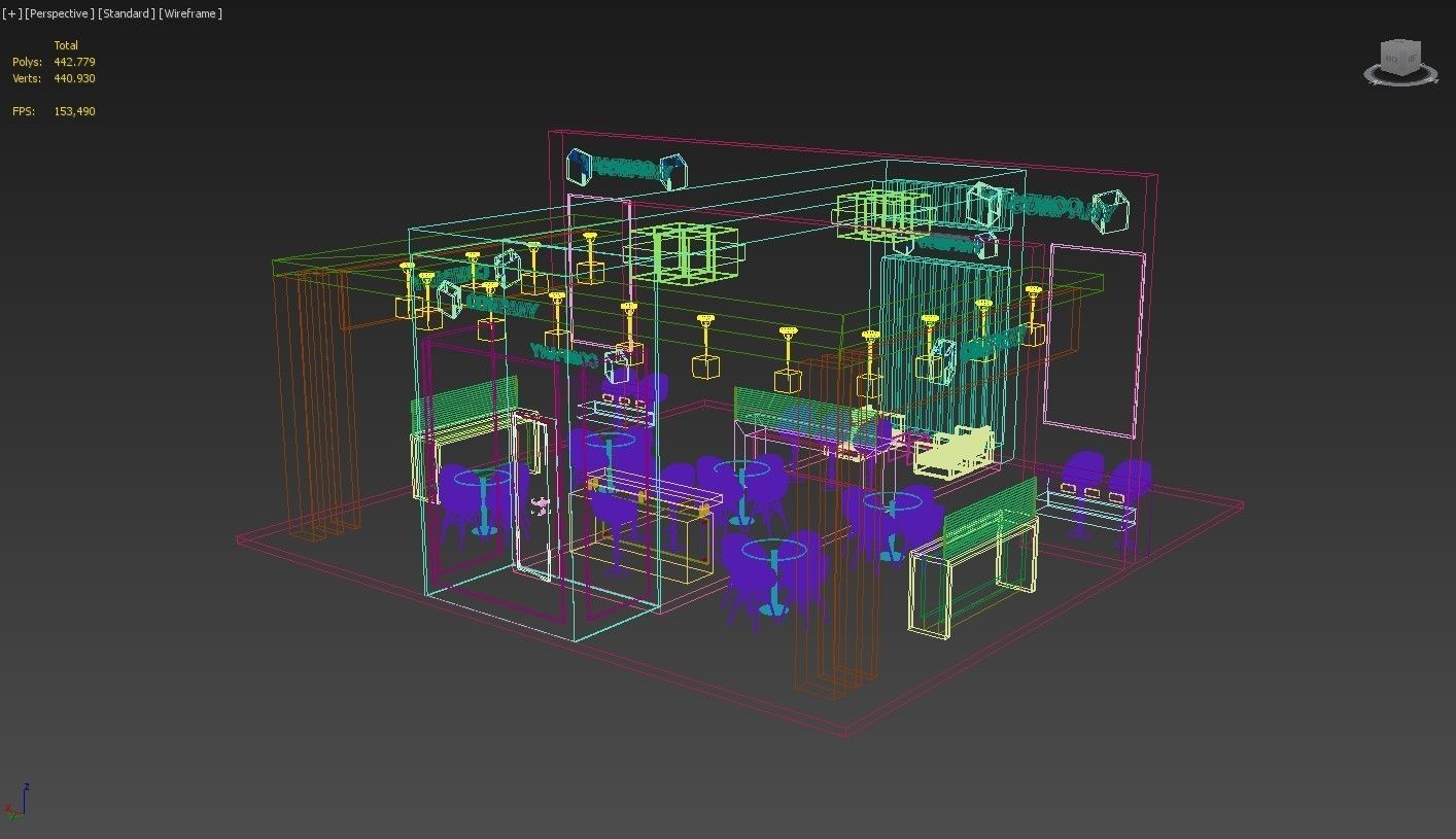 Exhibition Stand Booth Stall 10x10m Height 500cm 4 Side Open 3D model_8