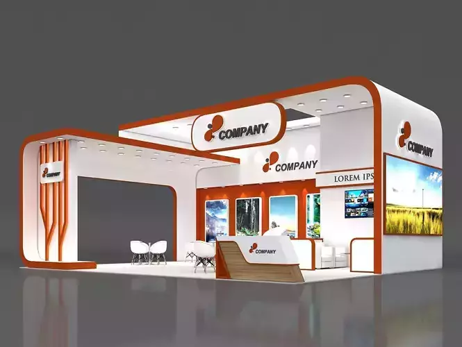 Exhibition Stand Booth Stall 10x8m Height 500cm 3 Side Open