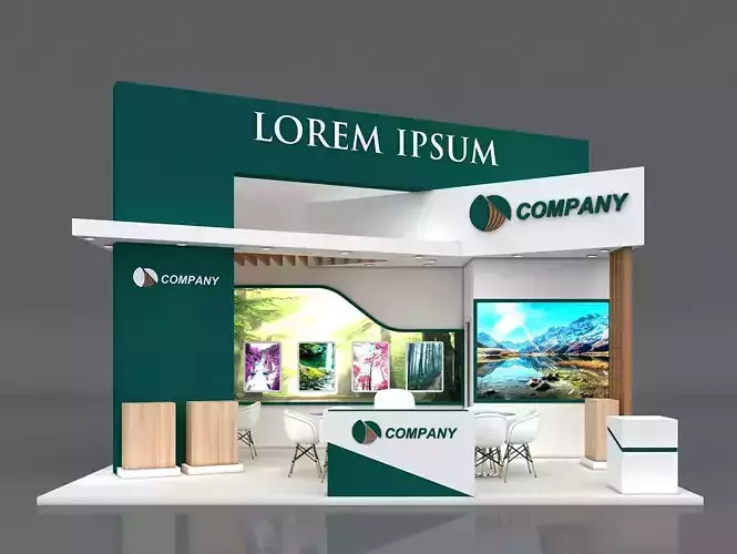 Exhibition Stand Booth Stall 7x5m Height 500cm 3 Side Open