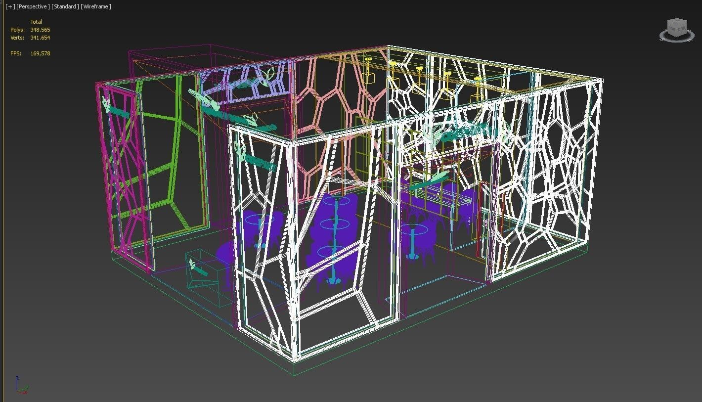 Exhibition Booth Stand Stall 10x8m Height 500 cm 4 Side Open 3D model_8