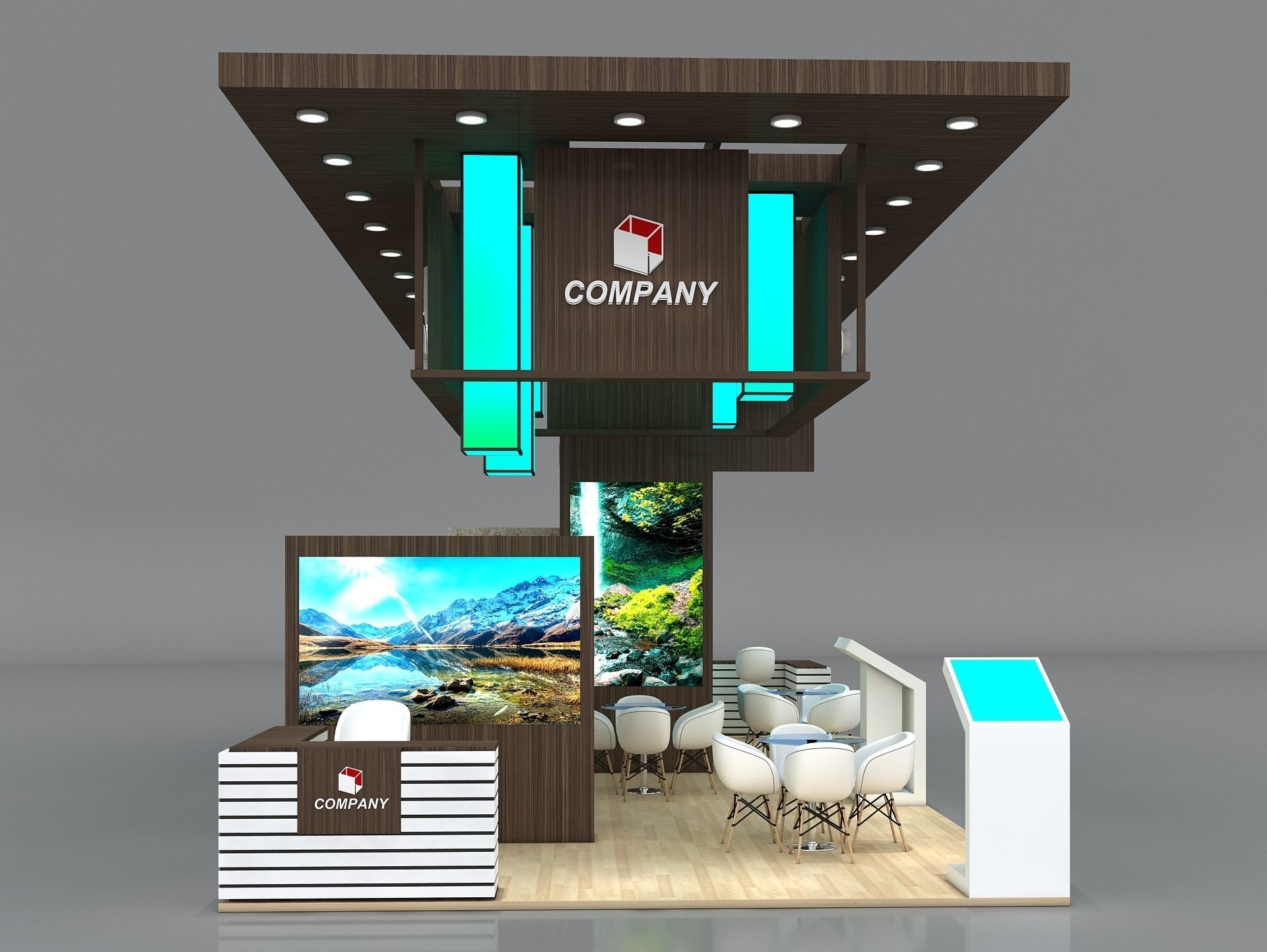 Booth Exhibition Stand Stall 10x5m Height 500 cm 4 Side Open 3D model_2