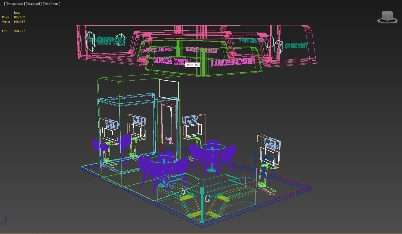 Exhibition Booth Stand Stall 4x6m Height 400 cm 4 Side Open 3D model_8