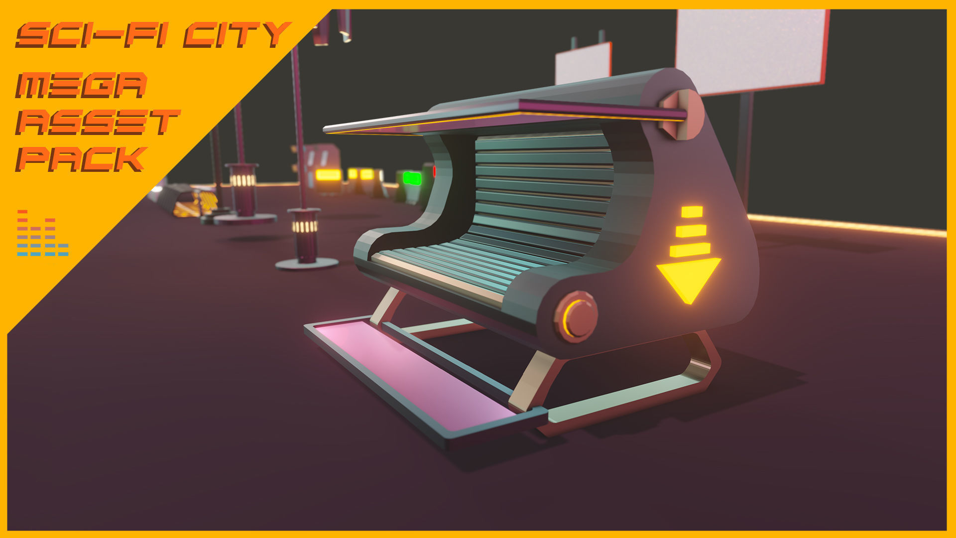 Scifi City Mega Asset Pack Low-poly 3D model_16