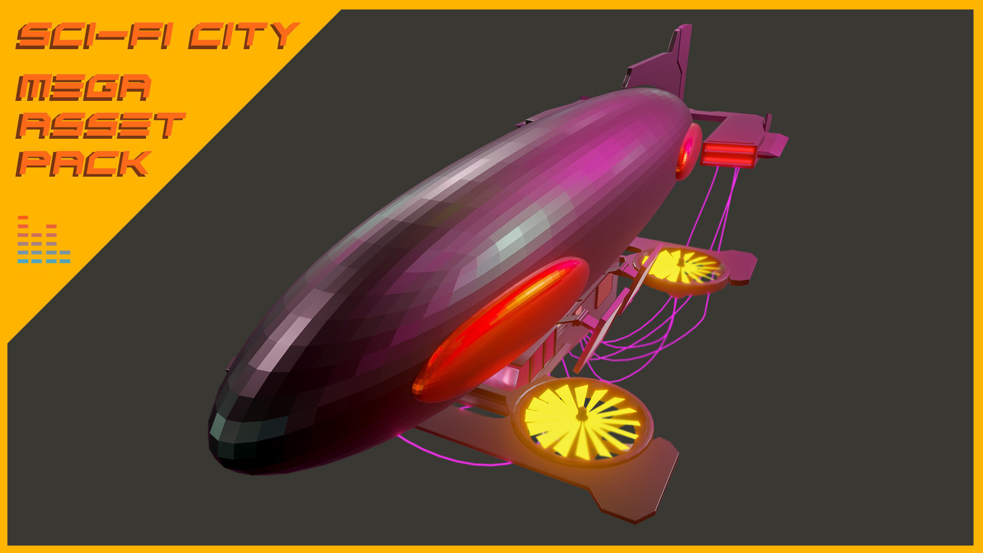 Scifi City Mega Asset Pack Low-poly 3D model_66