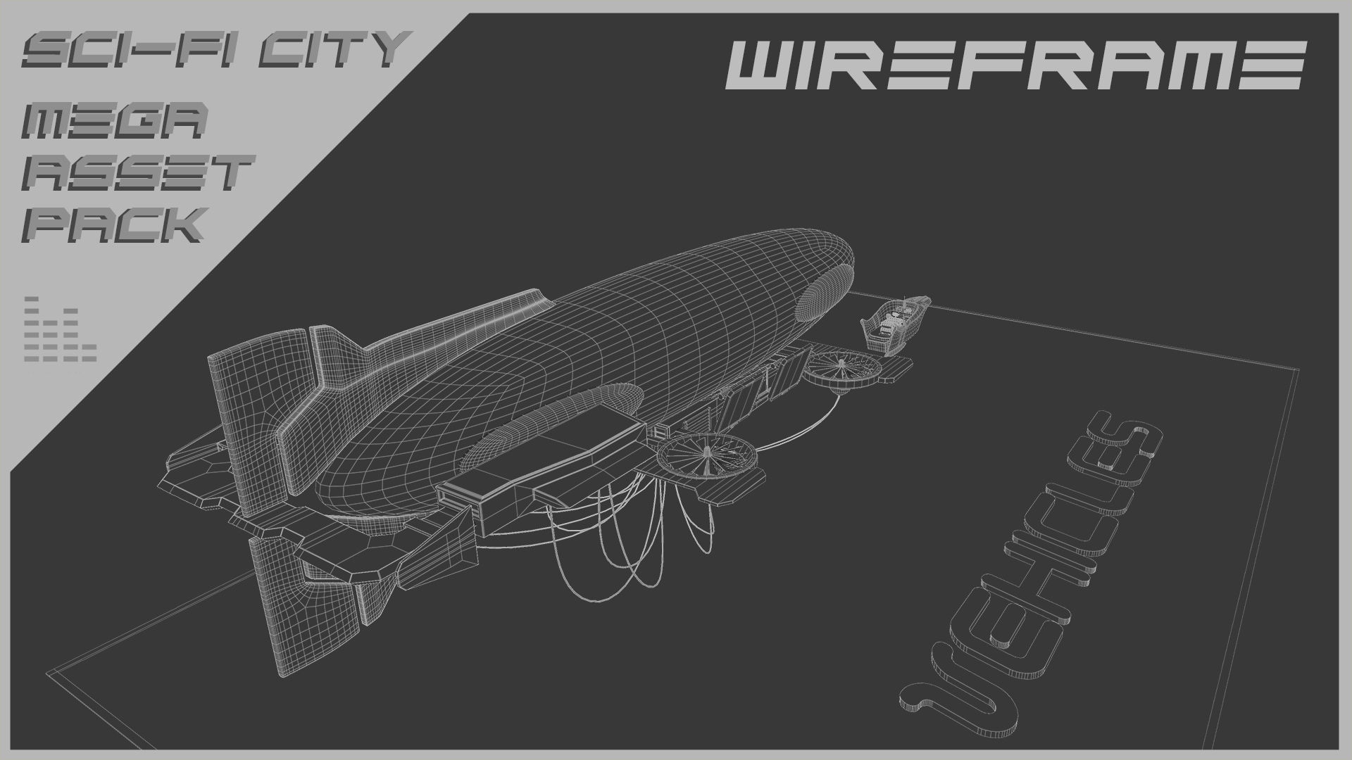 Scifi City Mega Asset Pack Low-poly 3D model_91