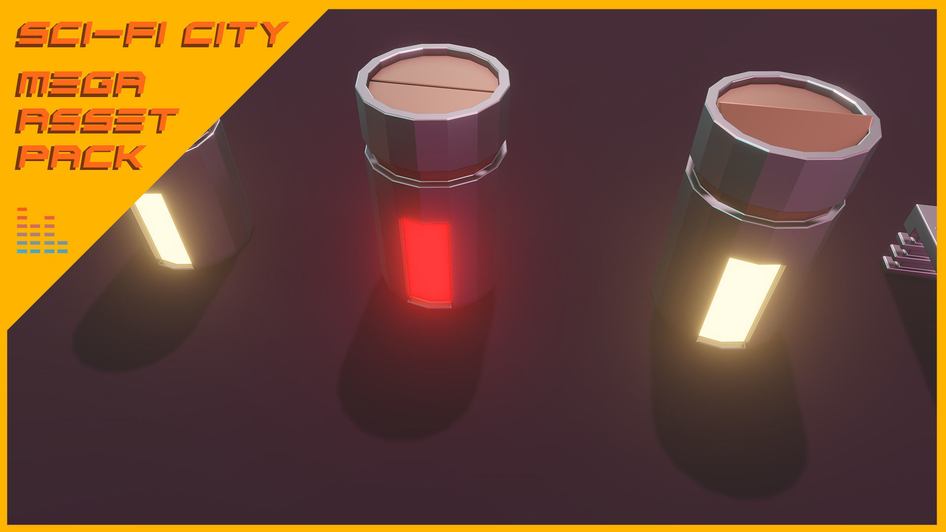 Scifi City Mega Asset Pack Low-poly 3D model_19