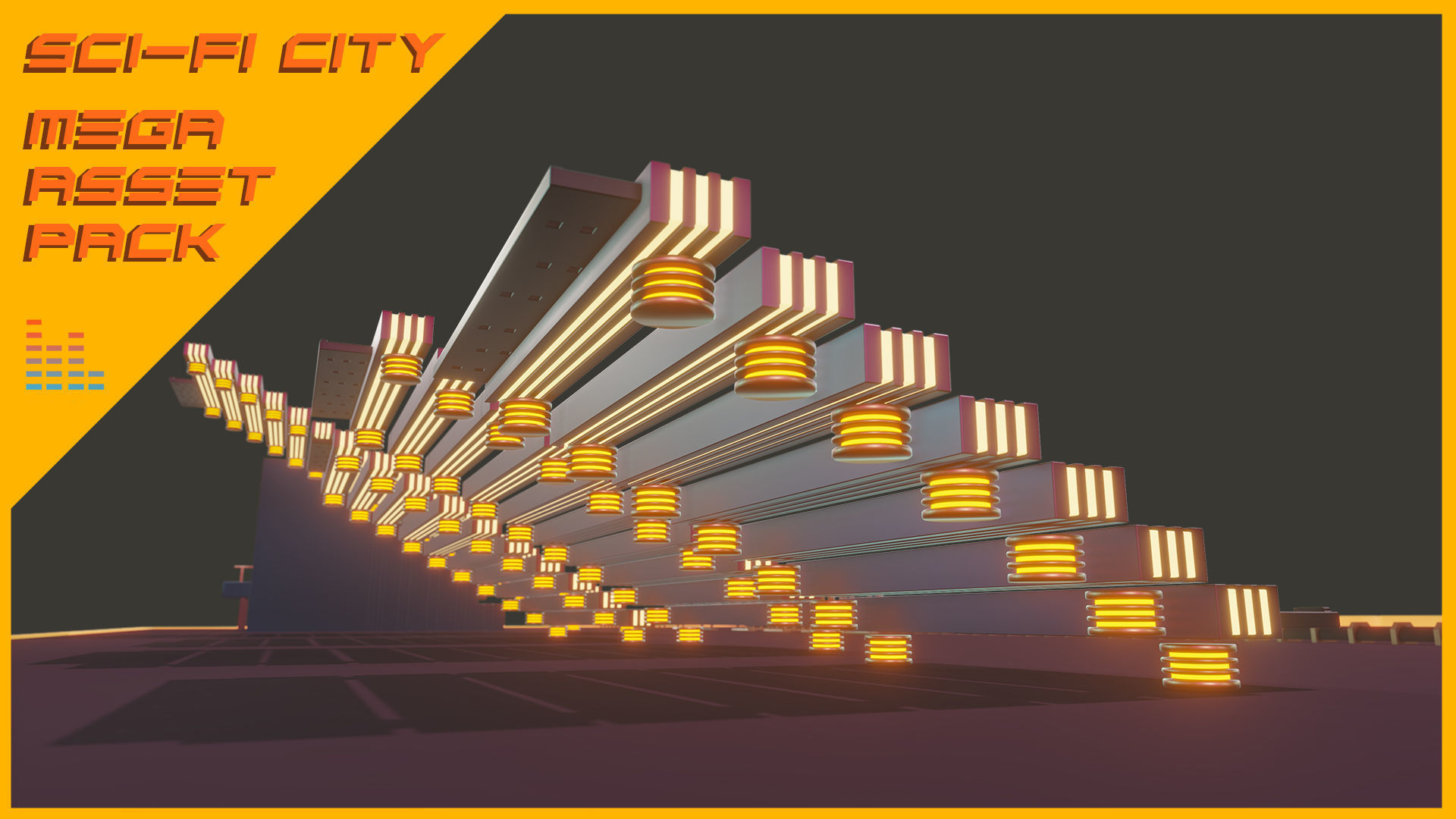 Scifi City Mega Asset Pack Low-poly 3D model_54