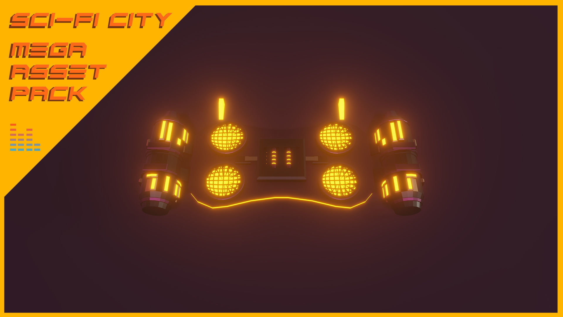 Scifi City Mega Asset Pack Low-poly 3D model_28