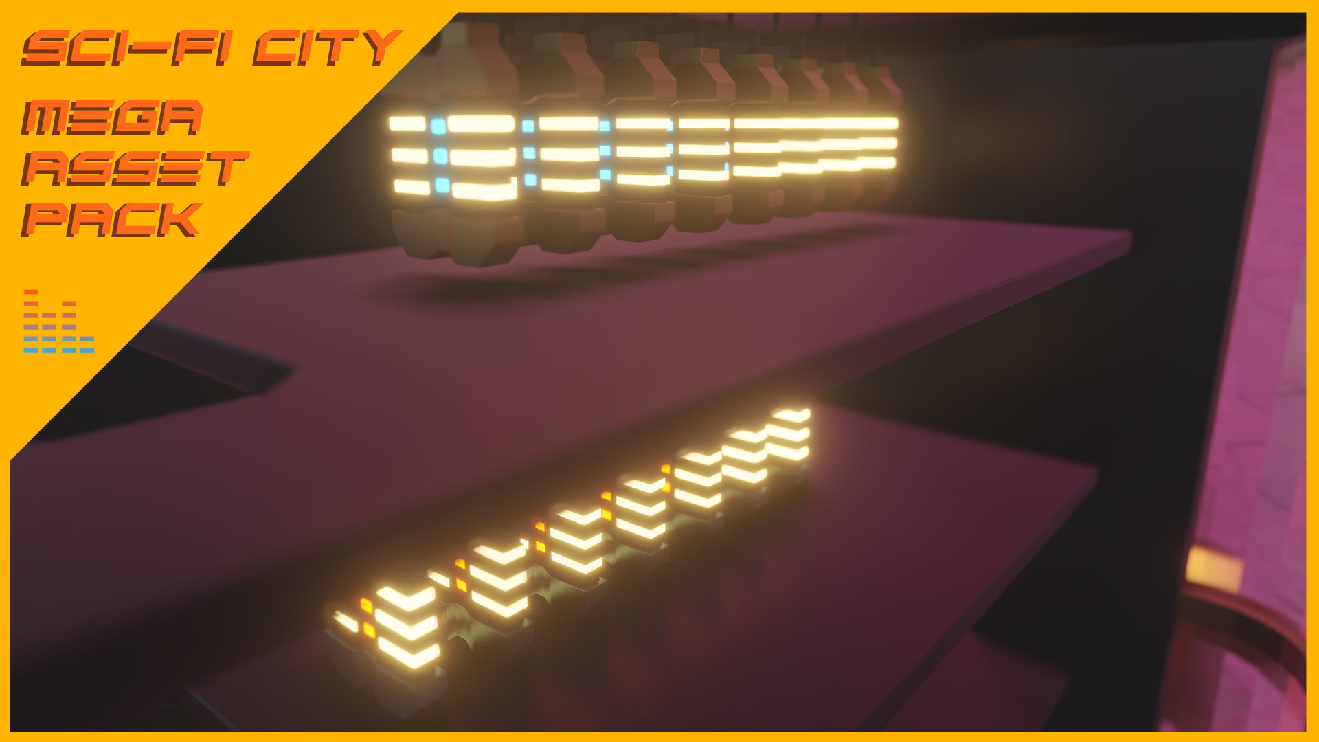 Scifi City Mega Asset Pack Low-poly 3D model_72