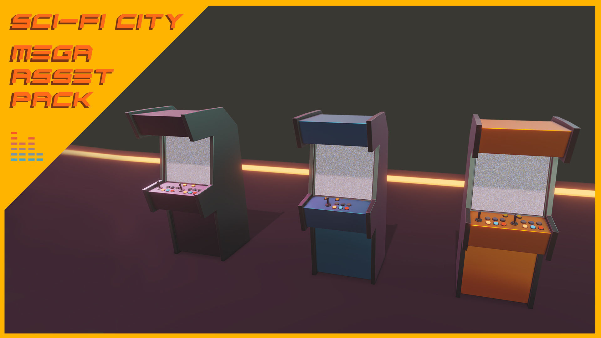 Scifi City Mega Asset Pack Low-poly 3D model_17