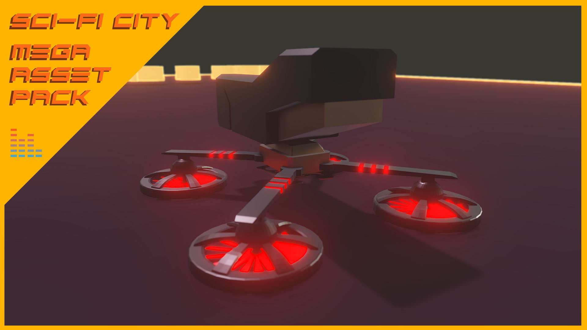 Scifi City Mega Asset Pack Low-poly 3D model_23