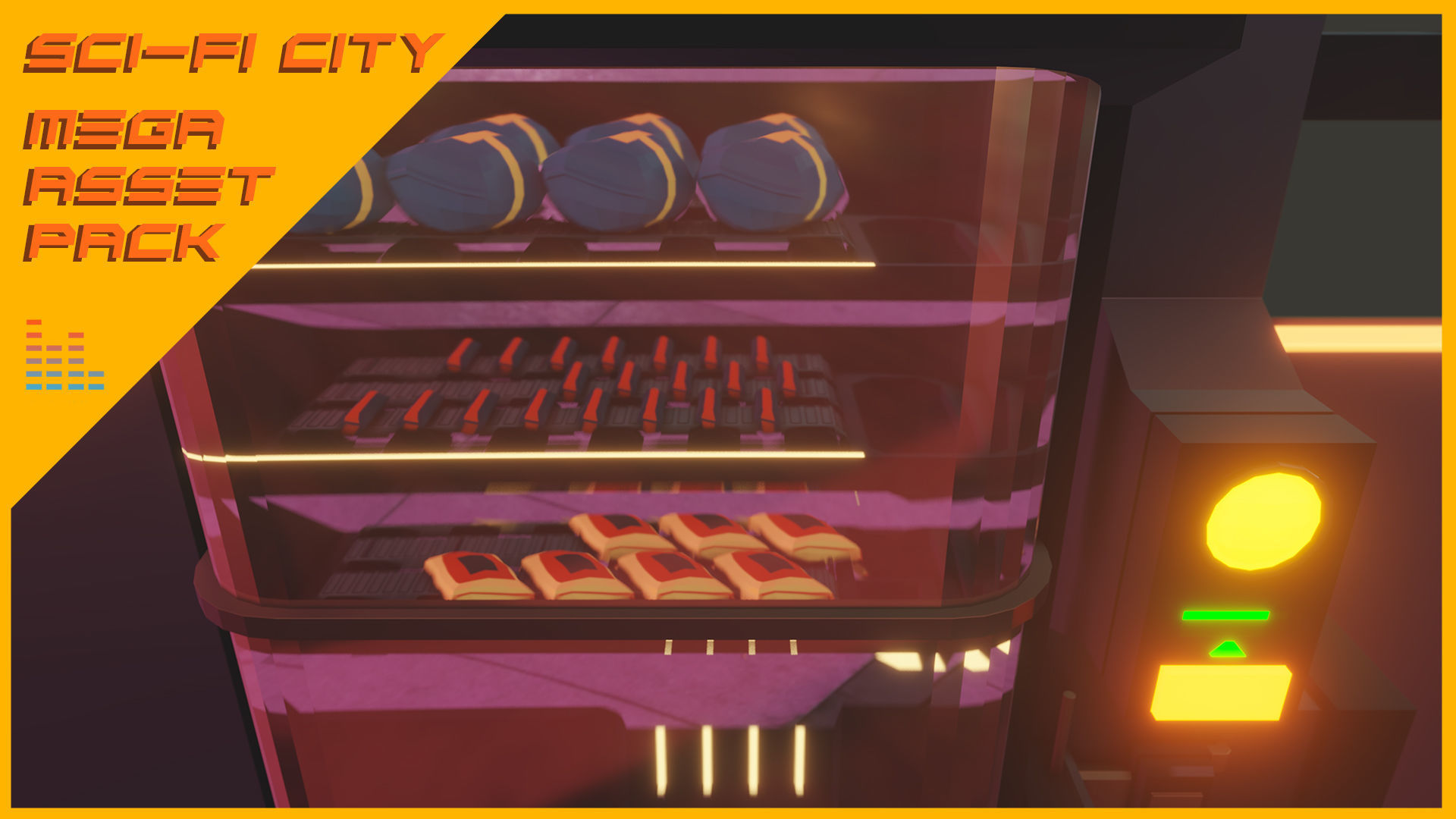 Scifi City Mega Asset Pack Low-poly 3D model_77